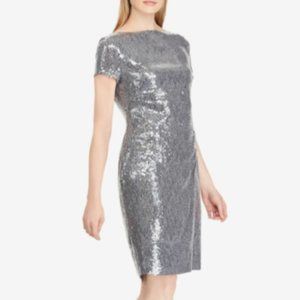 Elegant Silver Sequin Dress